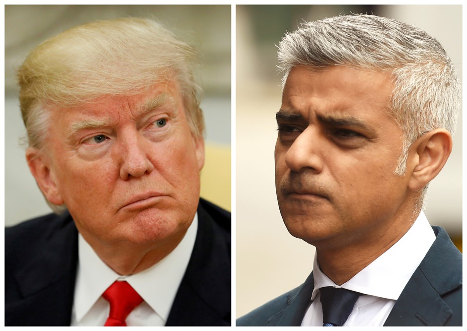 Testing the limits of the Special Relationship: London Mayor Sadiq Khan (right) has said that the UK should cancel an upcoming state visit by President Donald Trump.