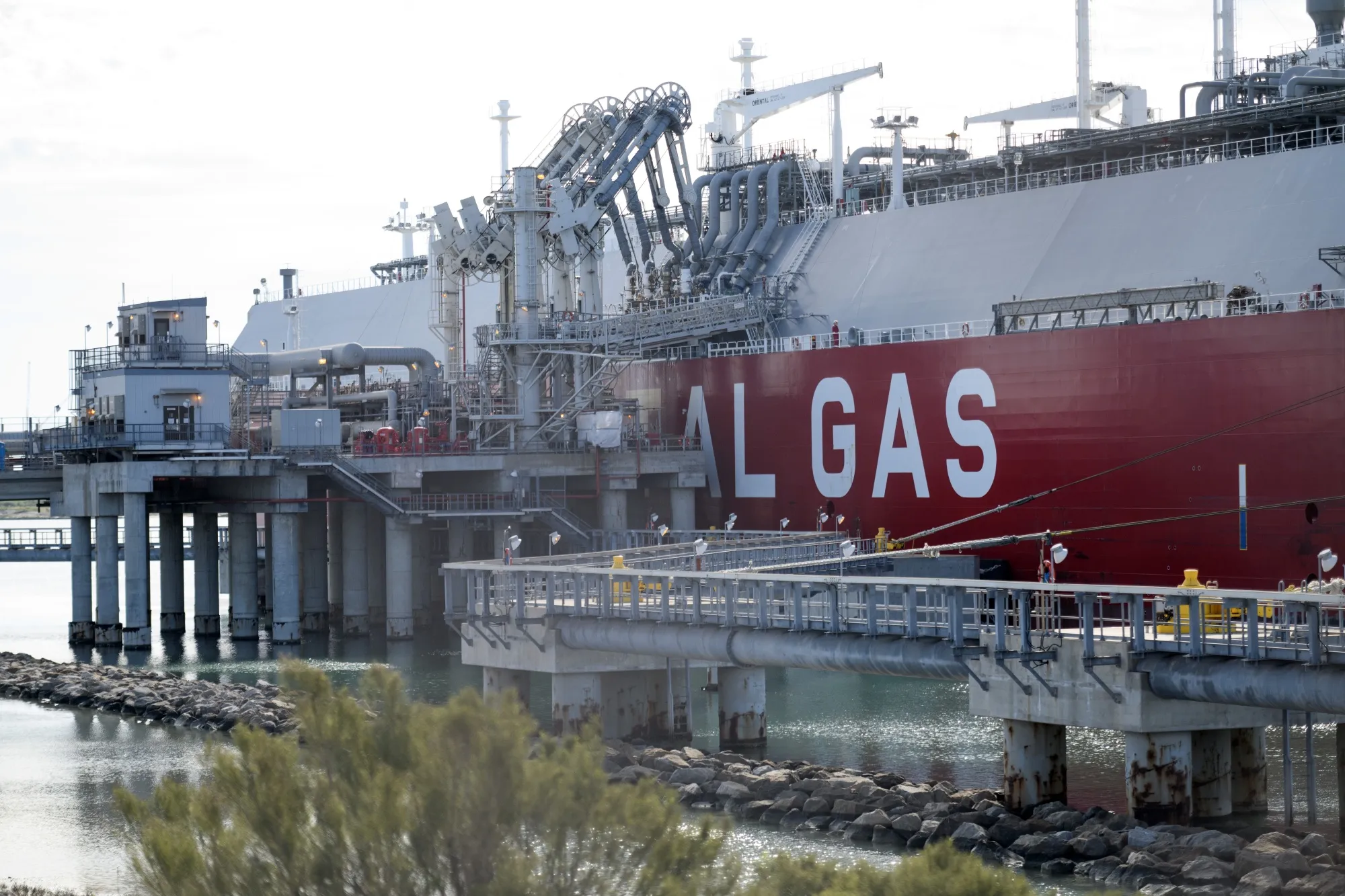 An LNG tanker docked&nbsp;in Corpus Christi, Texas.