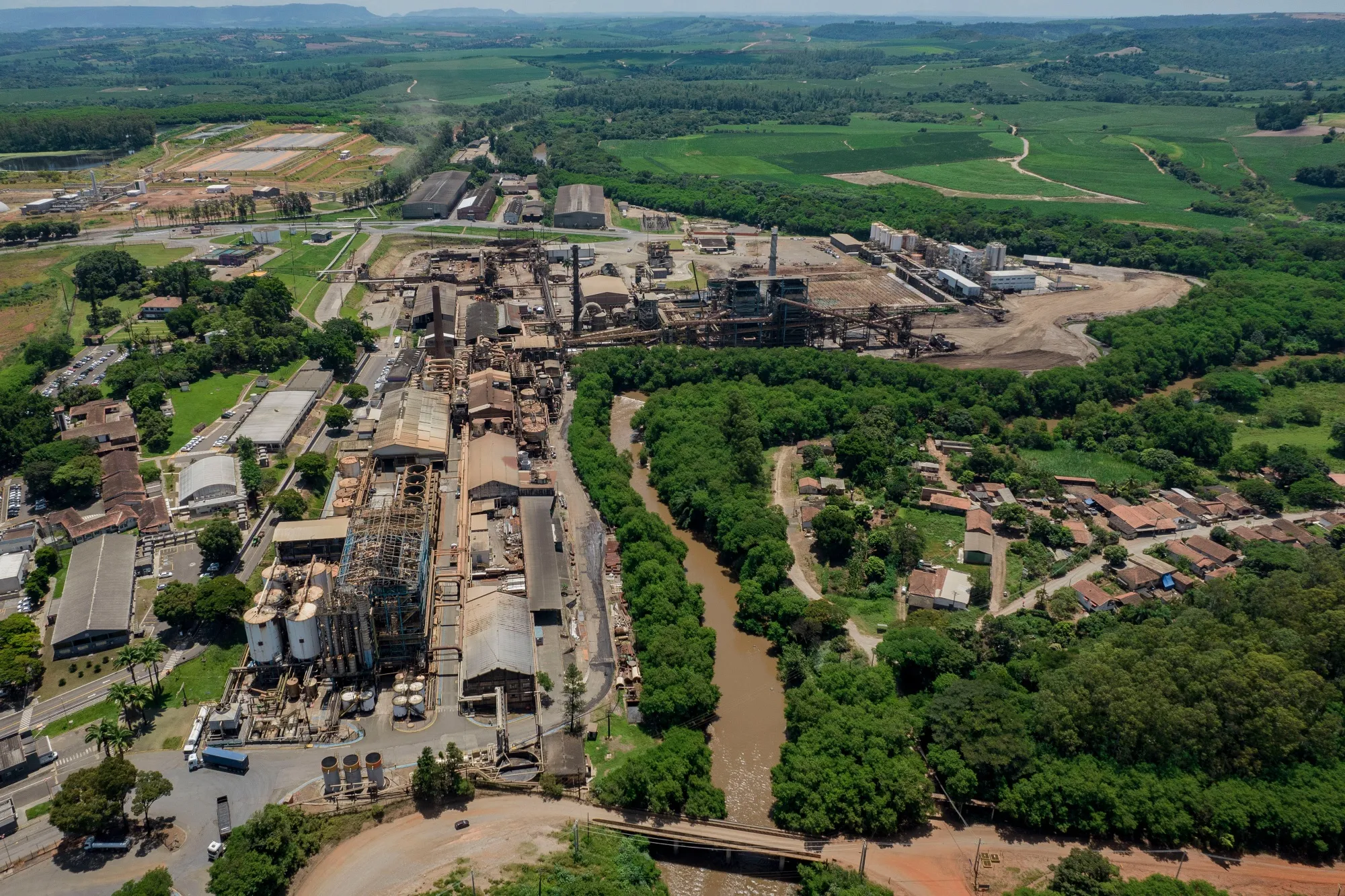 A Raizen SA ethanol processing facility in Piracicaba, Sao Paulo state, Brazil.