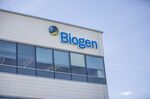 Signage is displayed on the exterior of Biogen Inc. headquarters in Cambridge, Massachusetts, U.S., on Friday, Aug. 5, 2016.