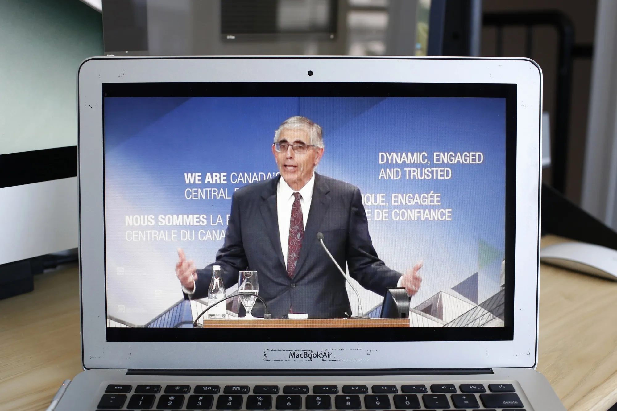 Lawrence Schembri speaks during a Bank of Canada video conference in June 2020.