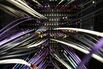 High End Data Cables Feed Into Servers