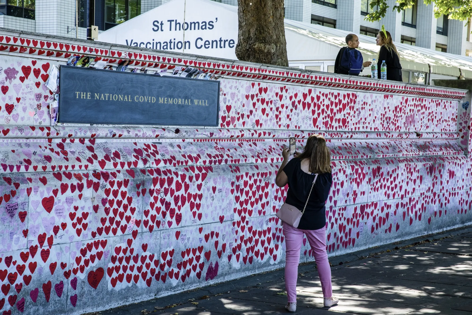 The National Covid Memorial Wall in London.