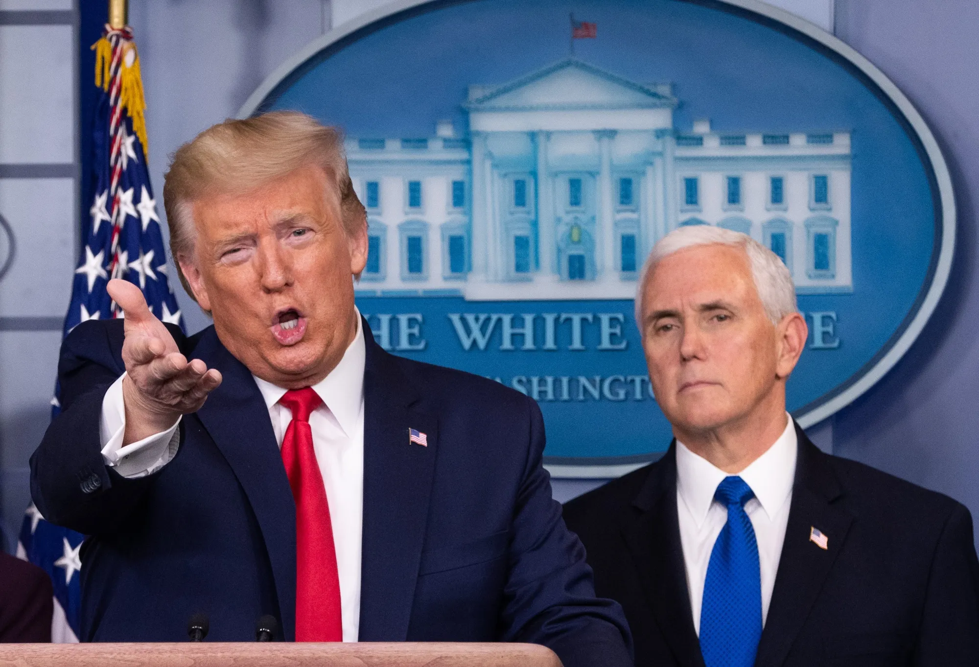 Donald Trump speaks during a Coronavirus Task Force news conference at the White House&nbsp;on&nbsp;March 18.
