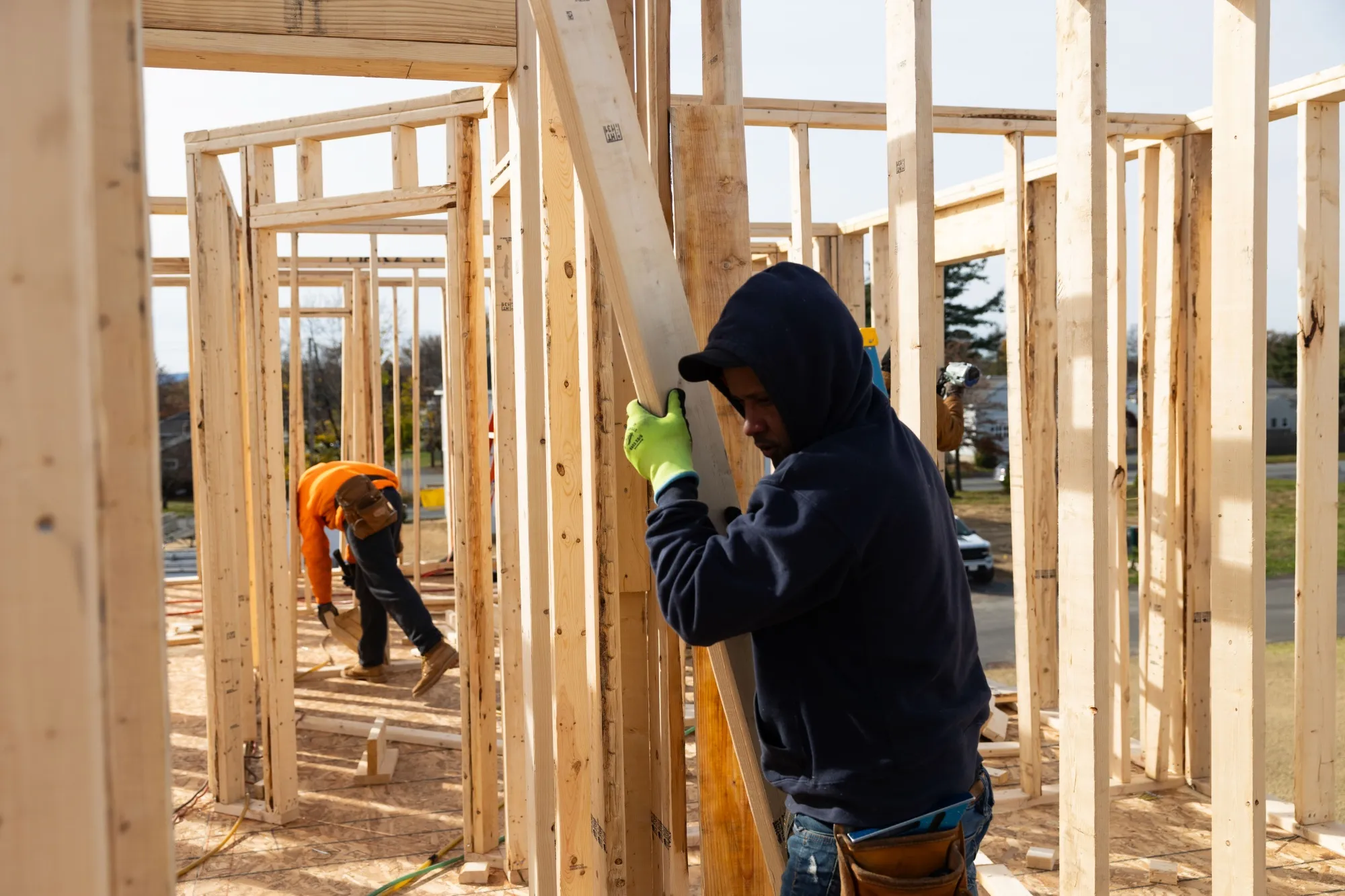 A home under construction in Loudonville, New York, US.