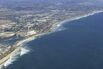 Sweeping view of the Carlsbad, California coastline from 1500 feet