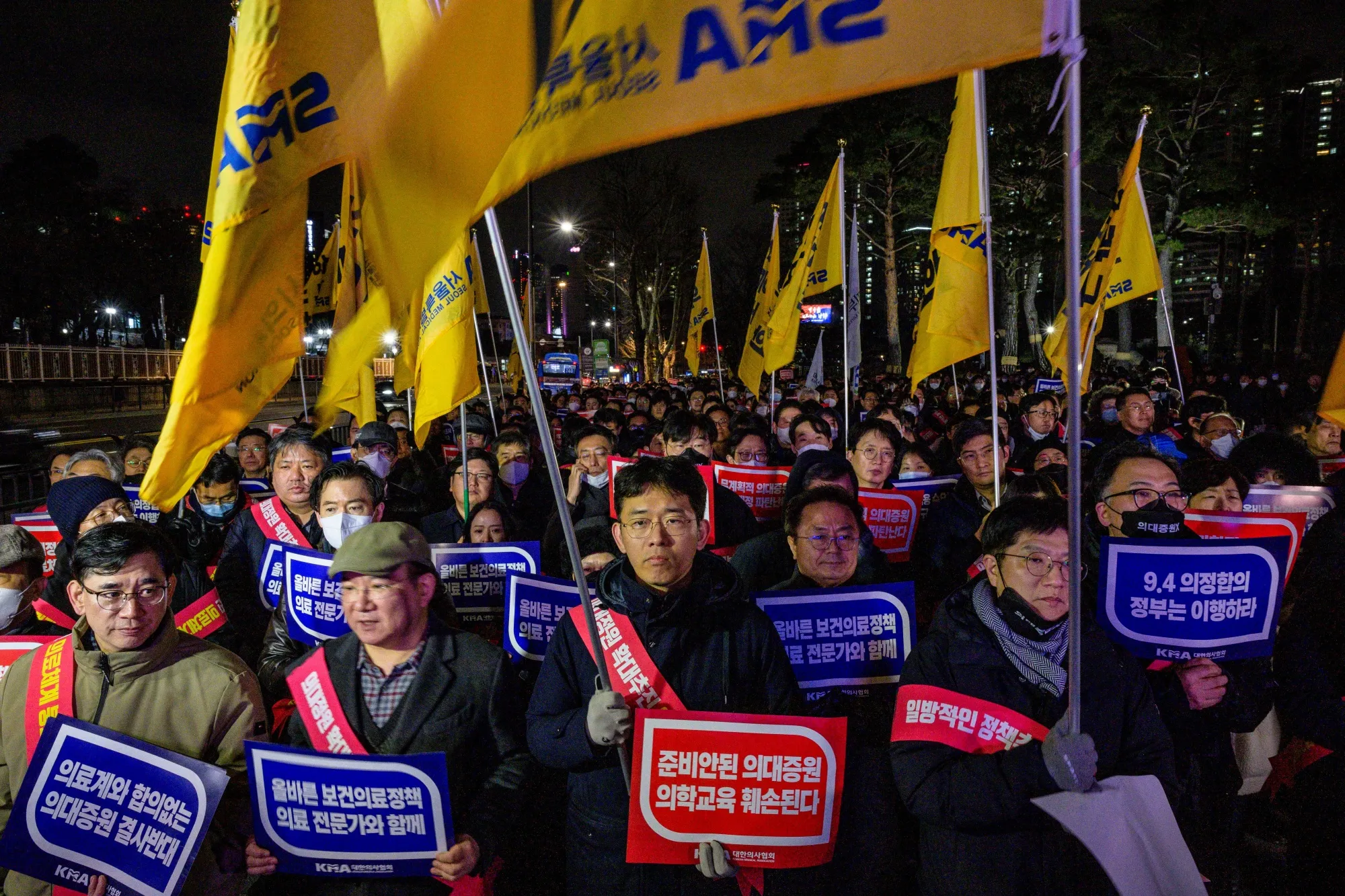 Doctors protest in Seoul.