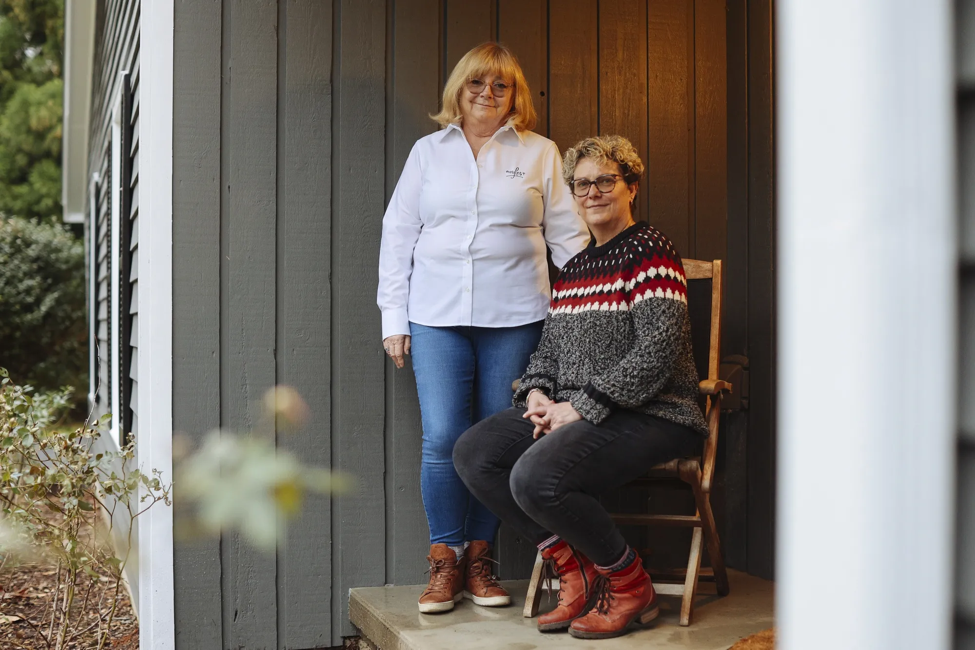Lise Beaudry, left, and Lisa Moyles in Stratford, Connecticut, on Nov. 27. Both were turned down for new life insurance policies shortly after testing positive for Covid-19.