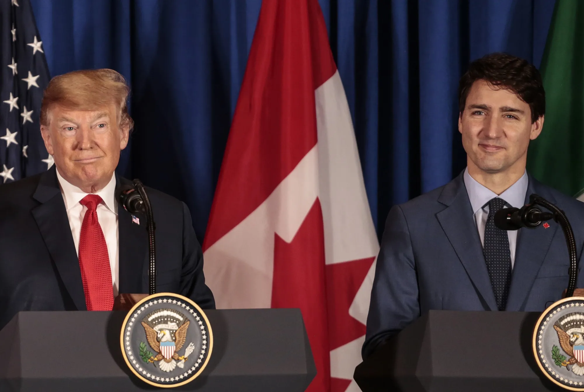 U.S. President Donald Trump and Canadian Prime Minister Justin Trudeau at the G-20 Summit in Buenos Aires, Argentina, on Nov. 30.