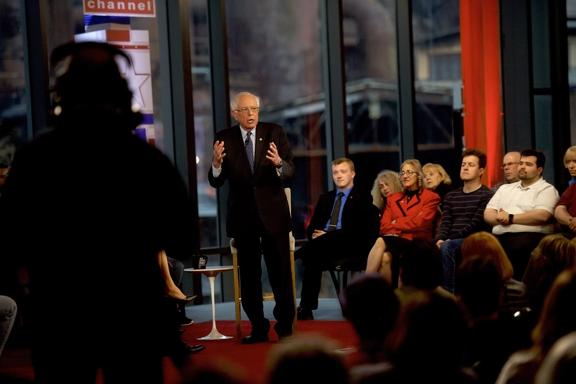 Bernie Sanders&nbsp;participates in a FOX News Town Hall&nbsp;in Bethlehem, Pennsylvania on April 15, 2019.