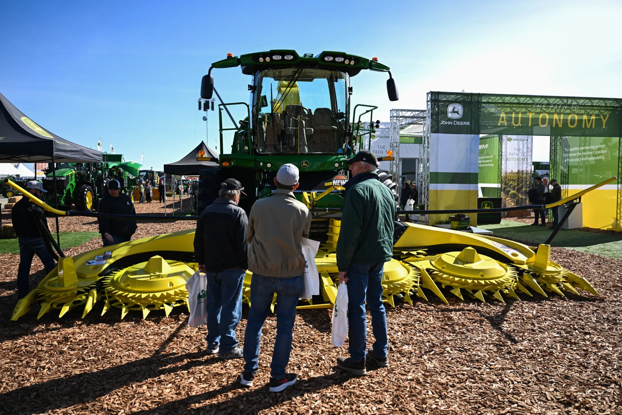 Deere &amp; Co. products at an agricultural exposition in Tulare, California, US.
