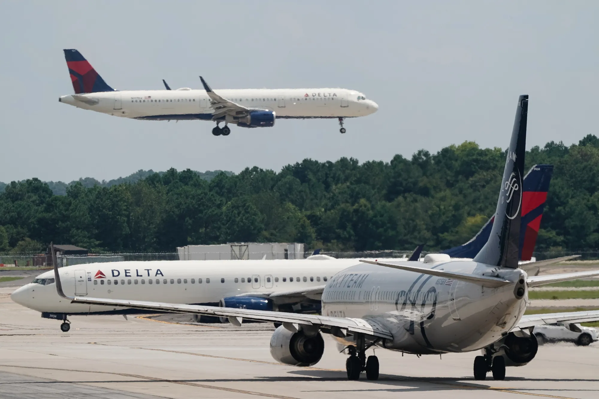 Delta planes at Hartsfield-Jackson Atlanta International Airport in Atlanta, Georgia.