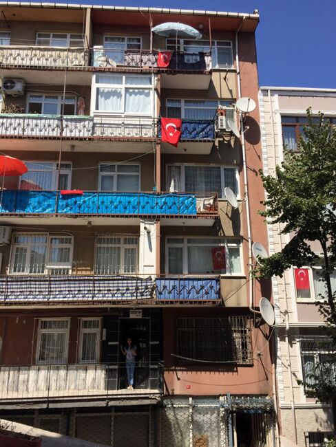 The building where locals say Erdogan lived.