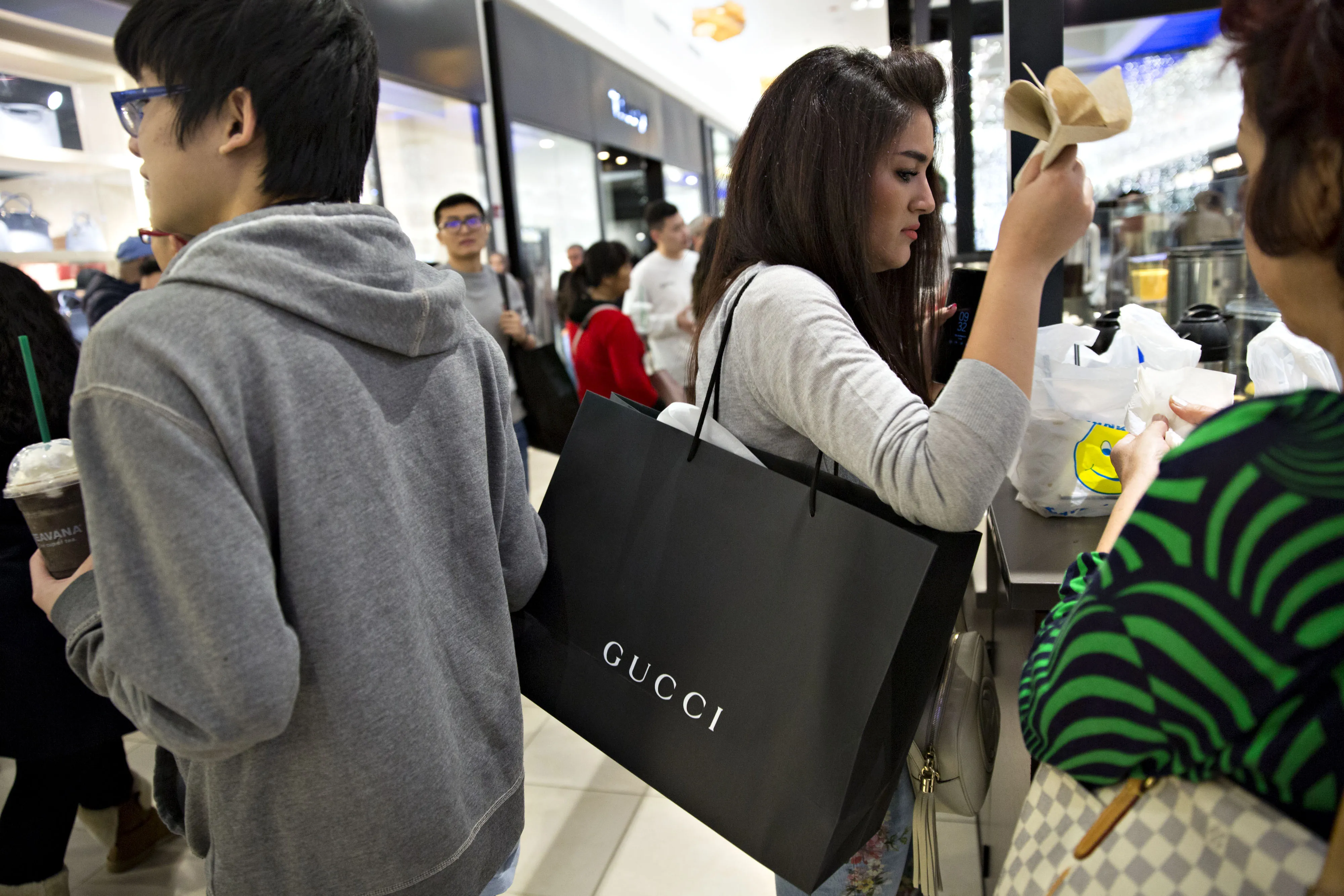 Shoppers Inside The Fashion Outlets Of Chicago Mall For Black Friday Sales