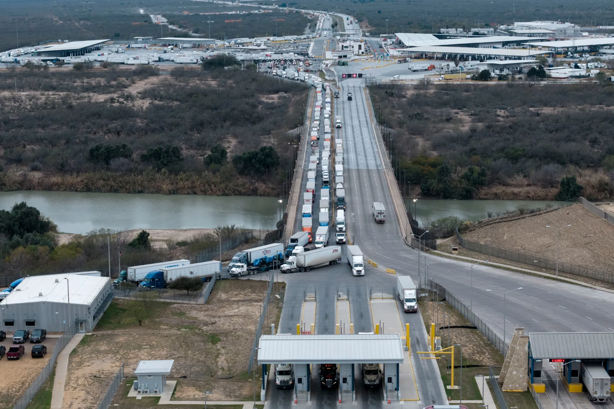 The World Trade Bridge port of entry on the US-Mexico border in Laredo, Texas.