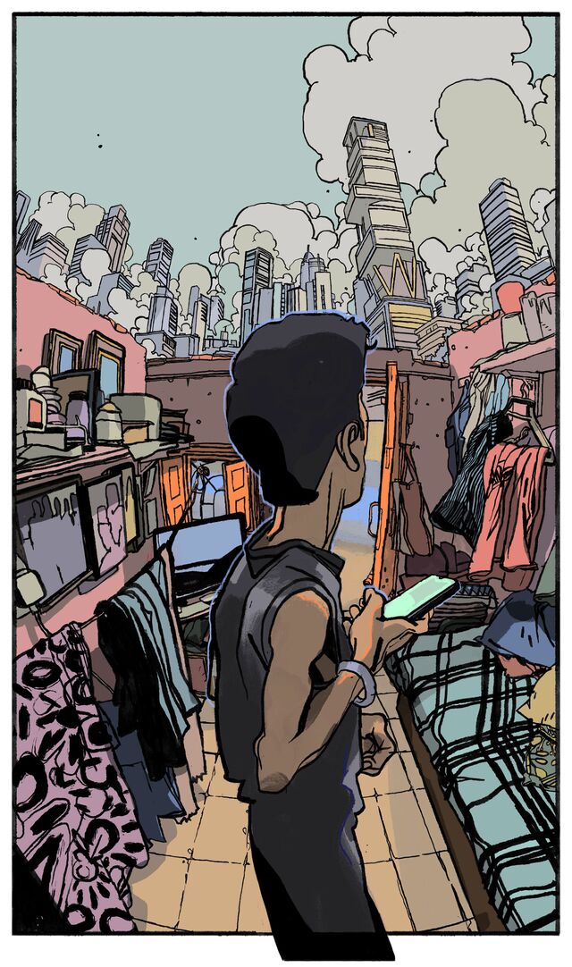 Chetan Kokare grew up in a slum across the water from Mumbai’s Billionaires’ Row.