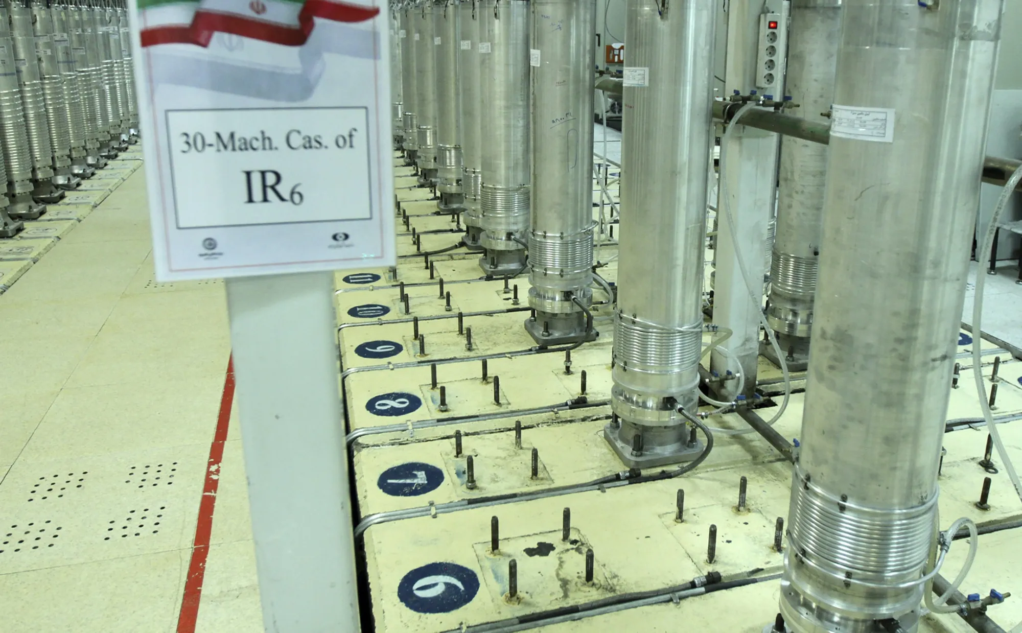 Centrifuge machines in the Natanz uranium enrichment facility in Iran.