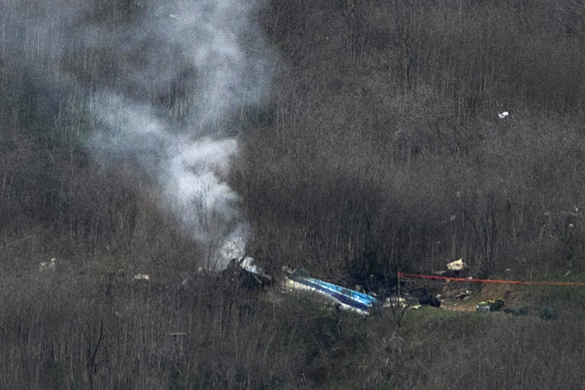 Wreckage of the crashed helicopter that was carrying former NBA star Kobe Bryant&nbsp;in Calabasas, California, on Jan.&nbsp;26.