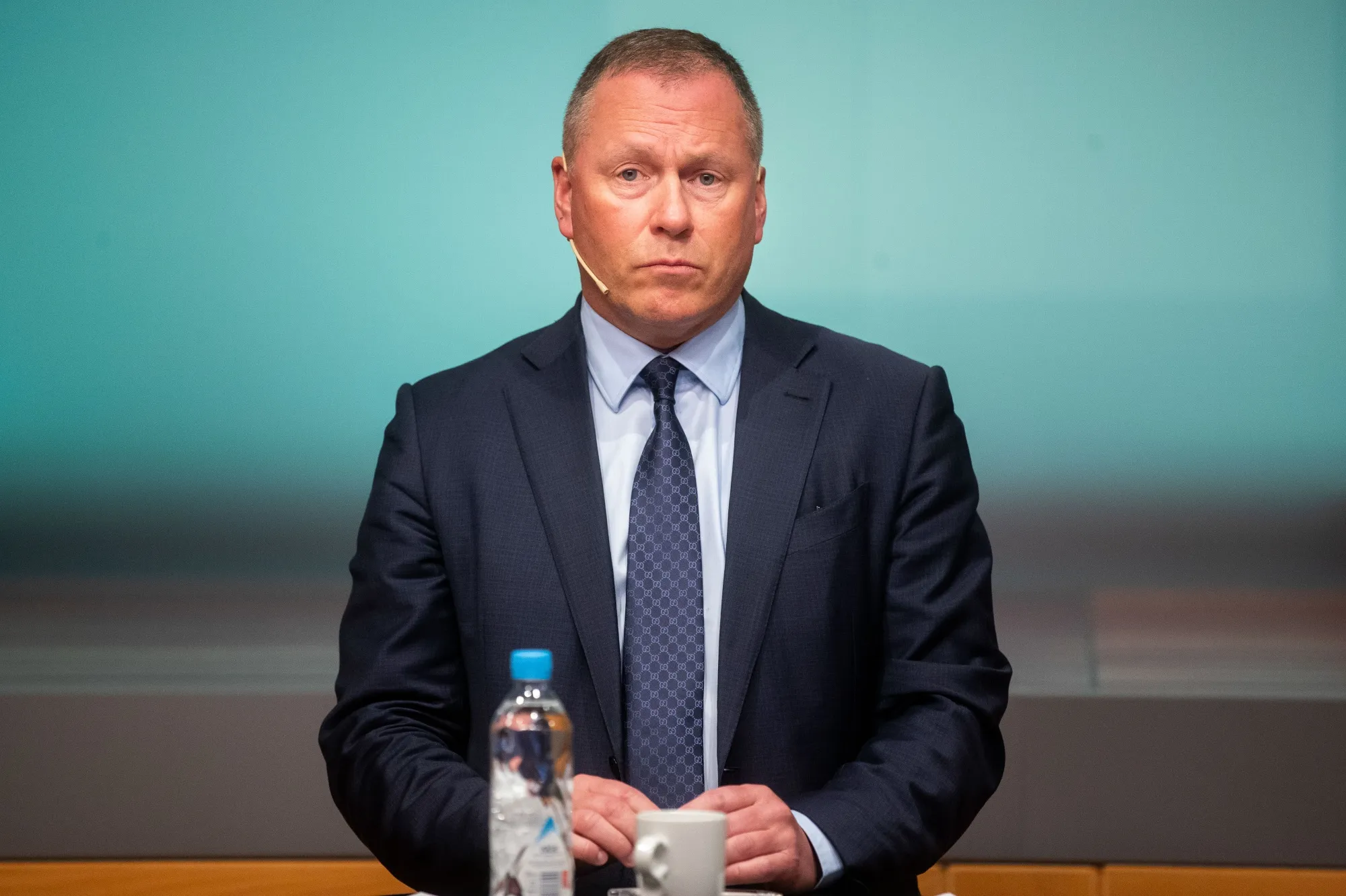 Nicolai Tangen presenting the annual report of the sovereign wealth fund in Oslo, March 3.&nbsp;