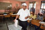 Moeketsi Majoro casts his vote at a polling station in Maseru, Lesotho, on Oct. 7.&nbsp;