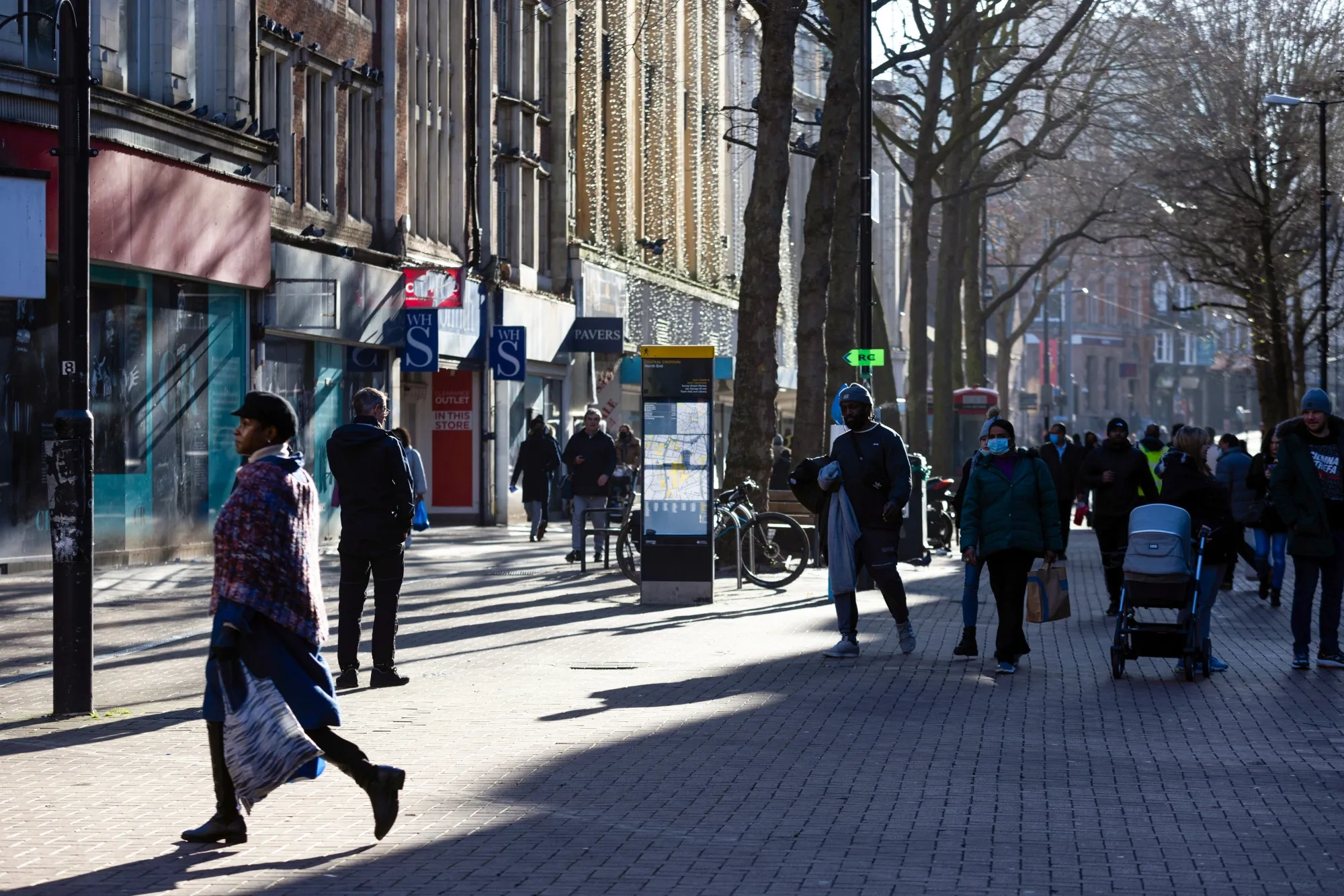 Shoppers pass along the high street in Croydon, Greater London, U.K.&nbsp;