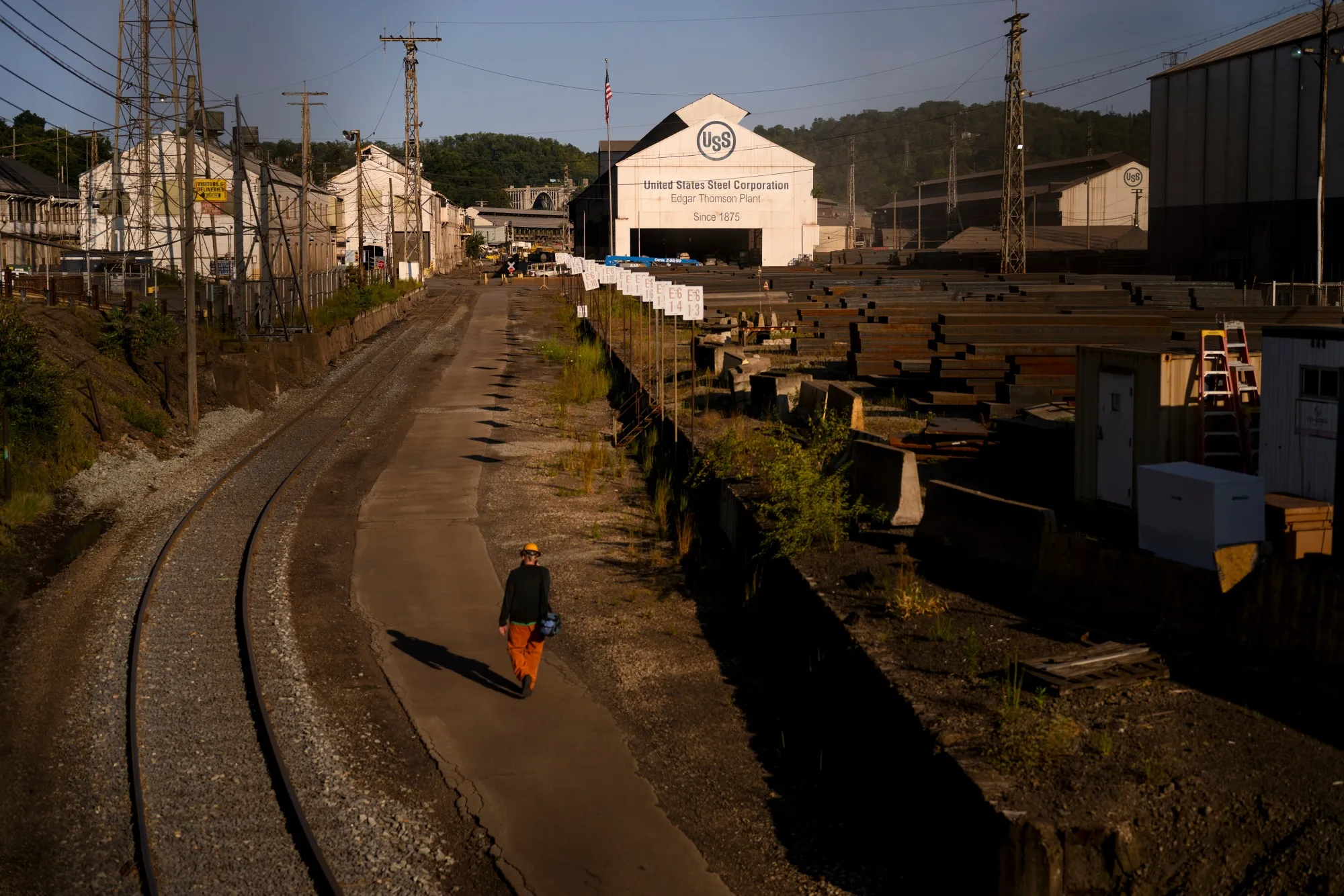 The United States Steel Corp. Edgar Thomson Works steel mill in Braddock, Pennsylvania.