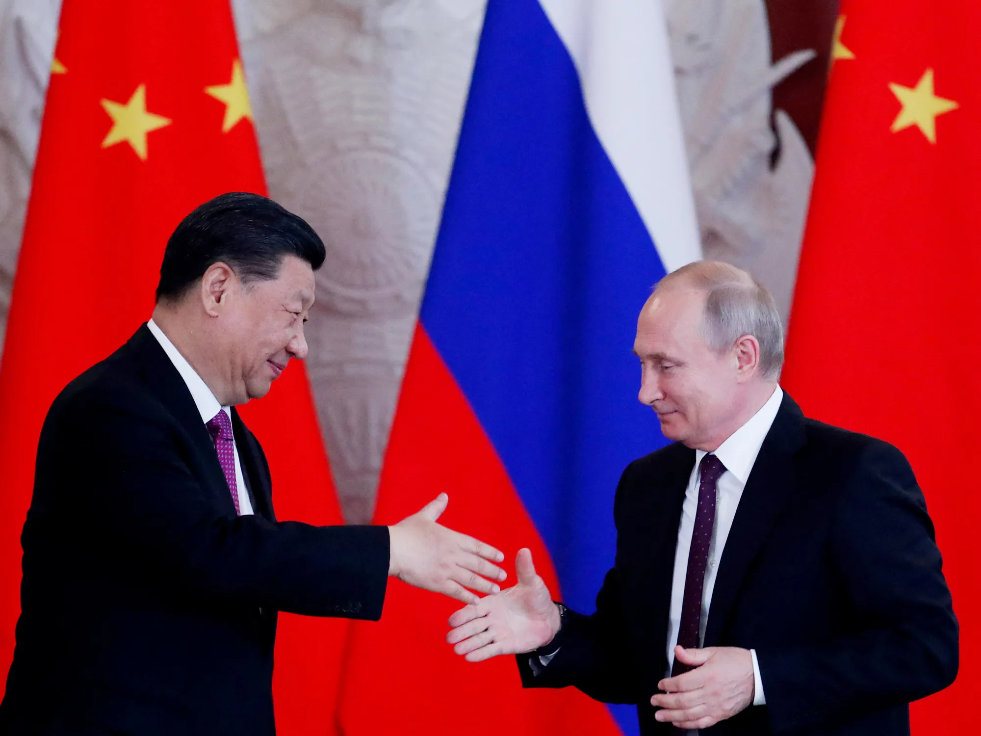 Xi Jinping and Vladimir Putin in Moscow in 2019.