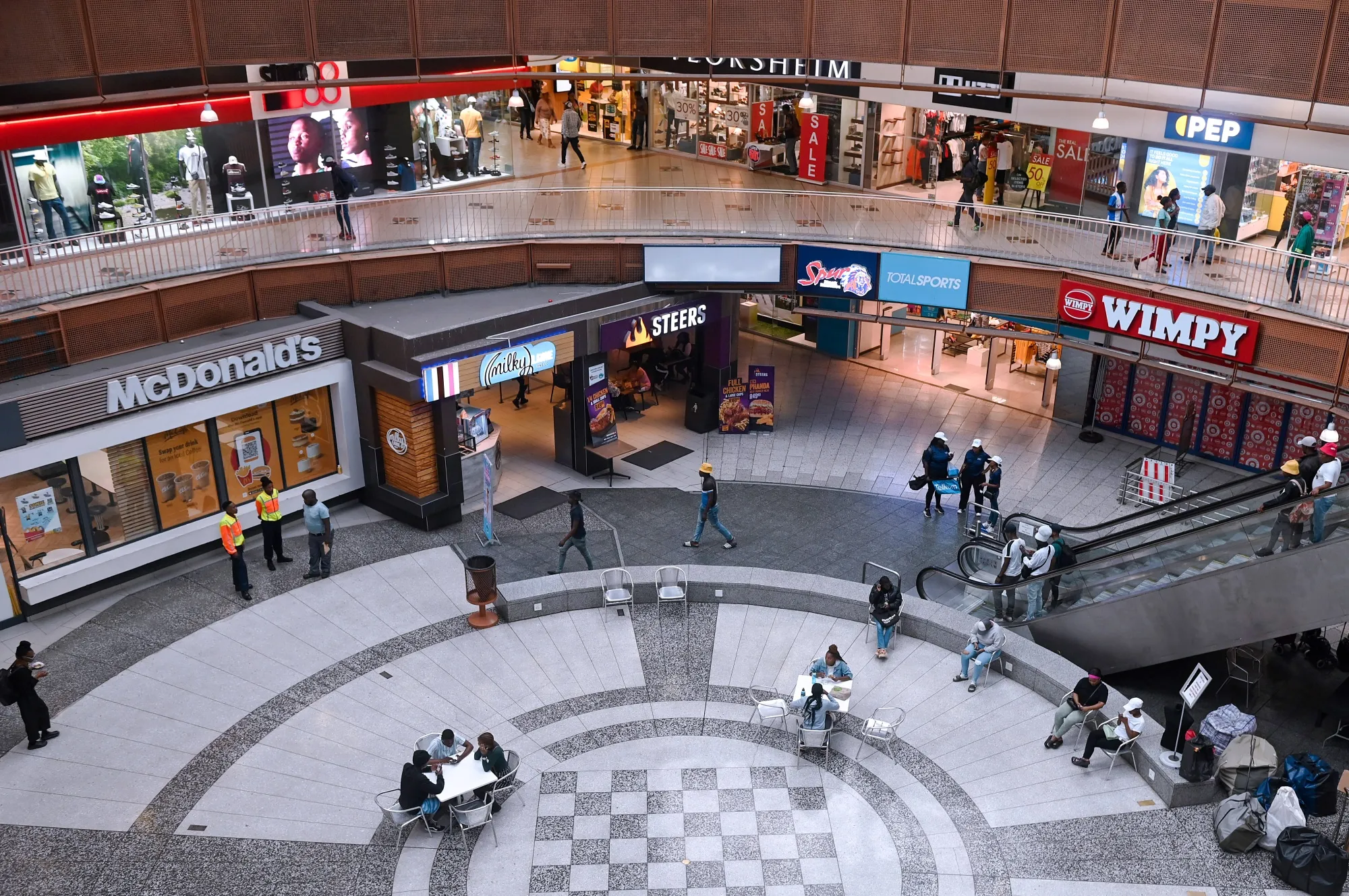 Shoppers at a mall in central Johannesburg.
