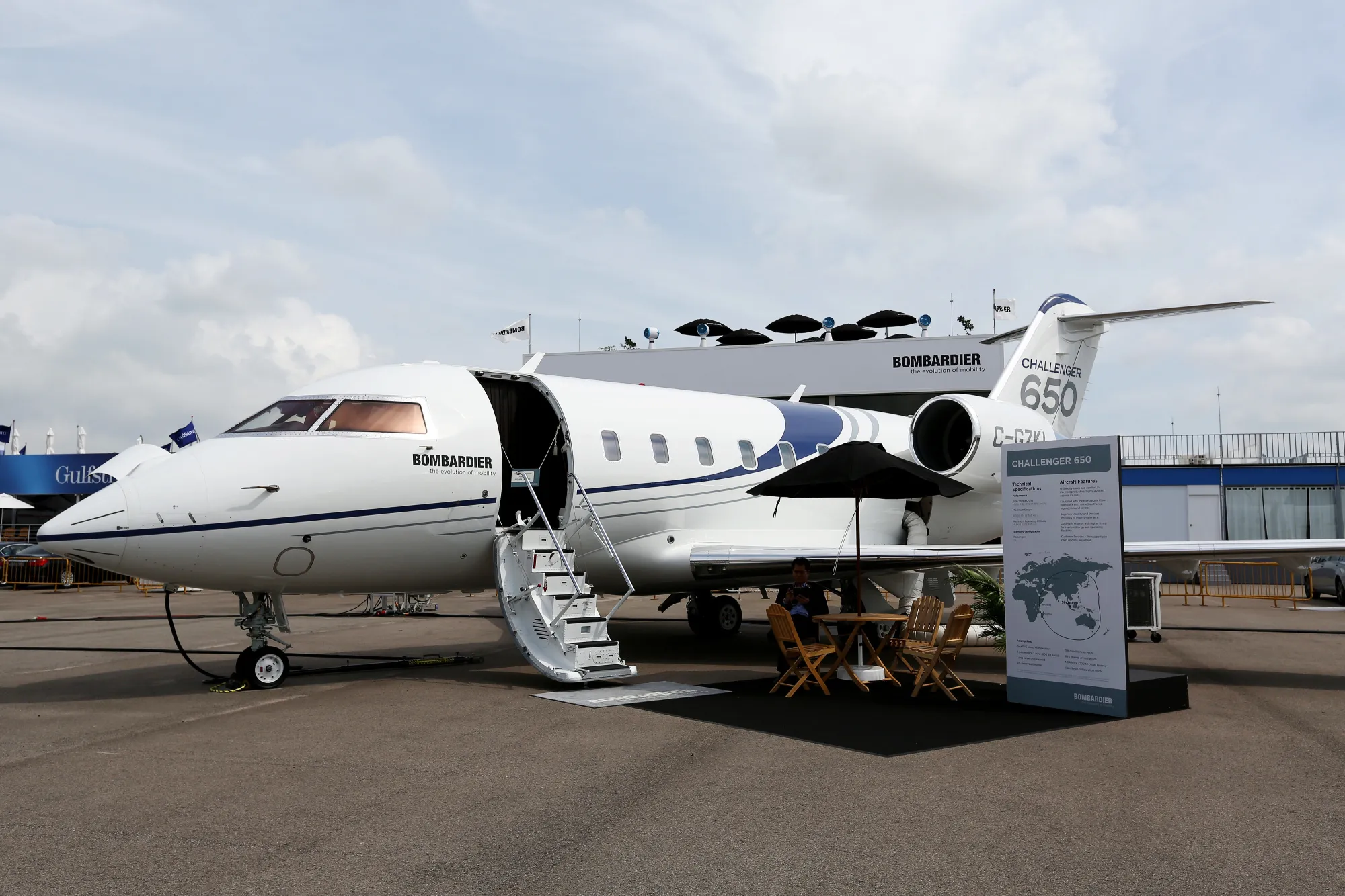 A Bombardier Challenger 650 business jet
