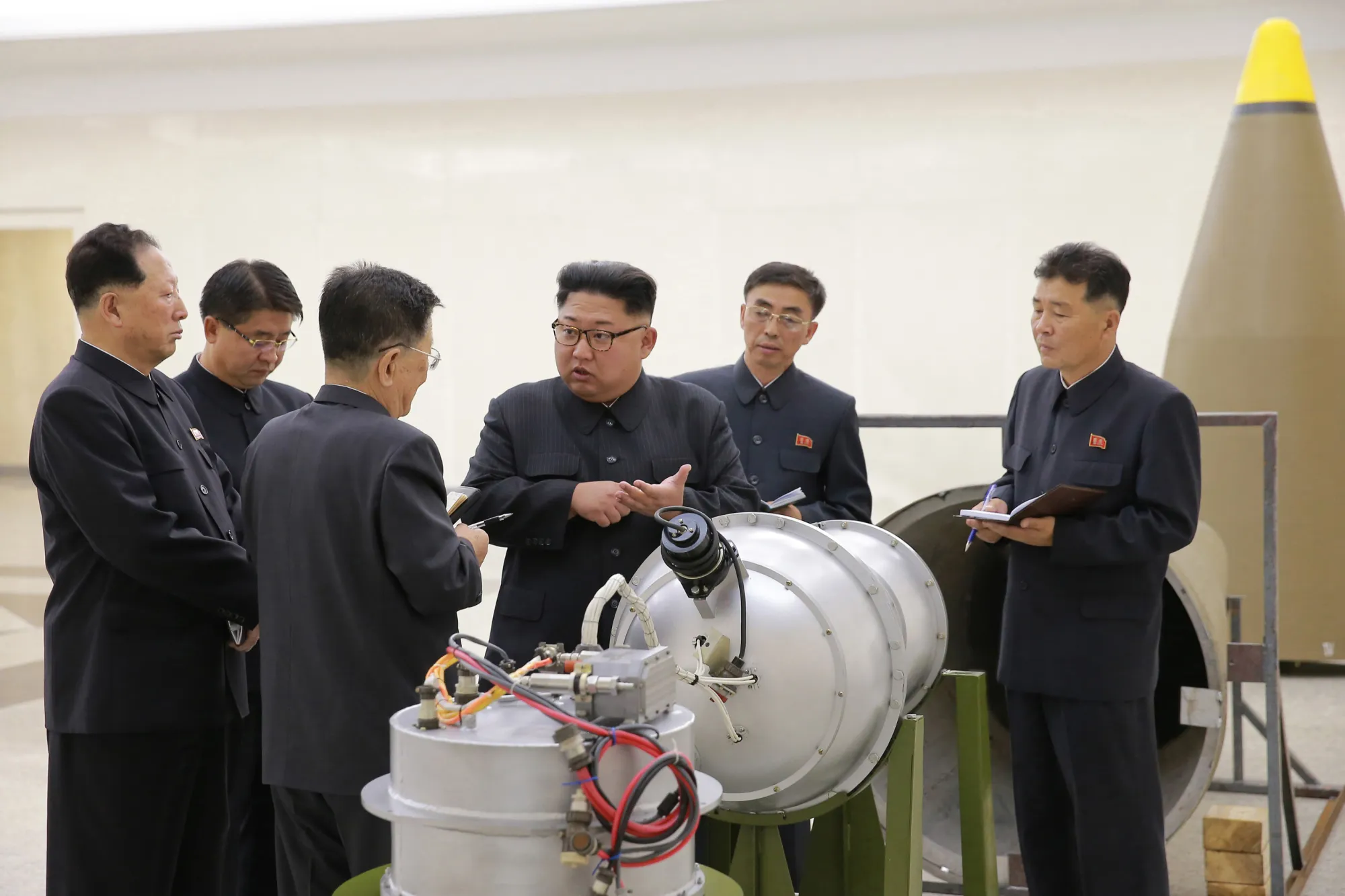 Kim Jong-un looks at nuclear weaponization in North Korea.
