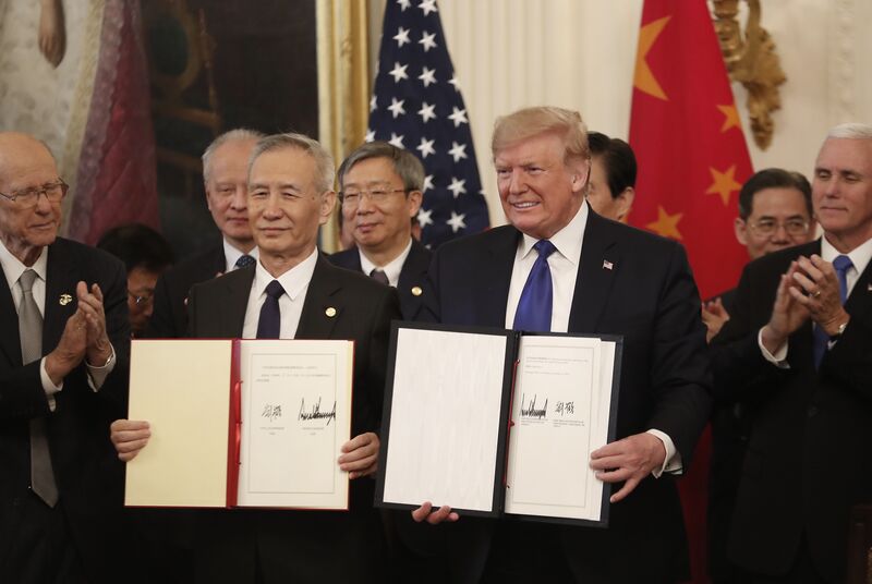 President Trump Holds Signing Ceremony Of Trade Agreement Between U.S. And China Phase One