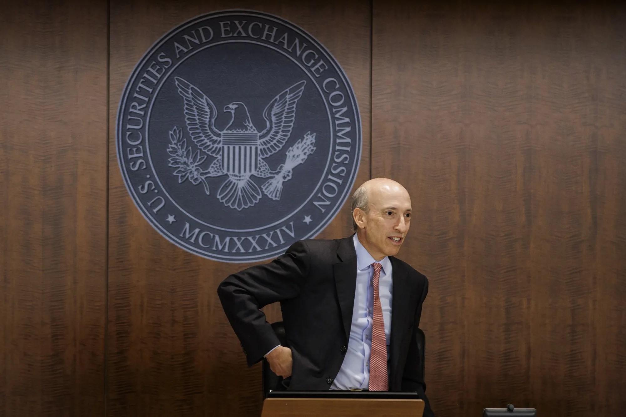 Gary Gensler during a meeting at the SEC headquarters in Washington, DC, on Dec, 13.