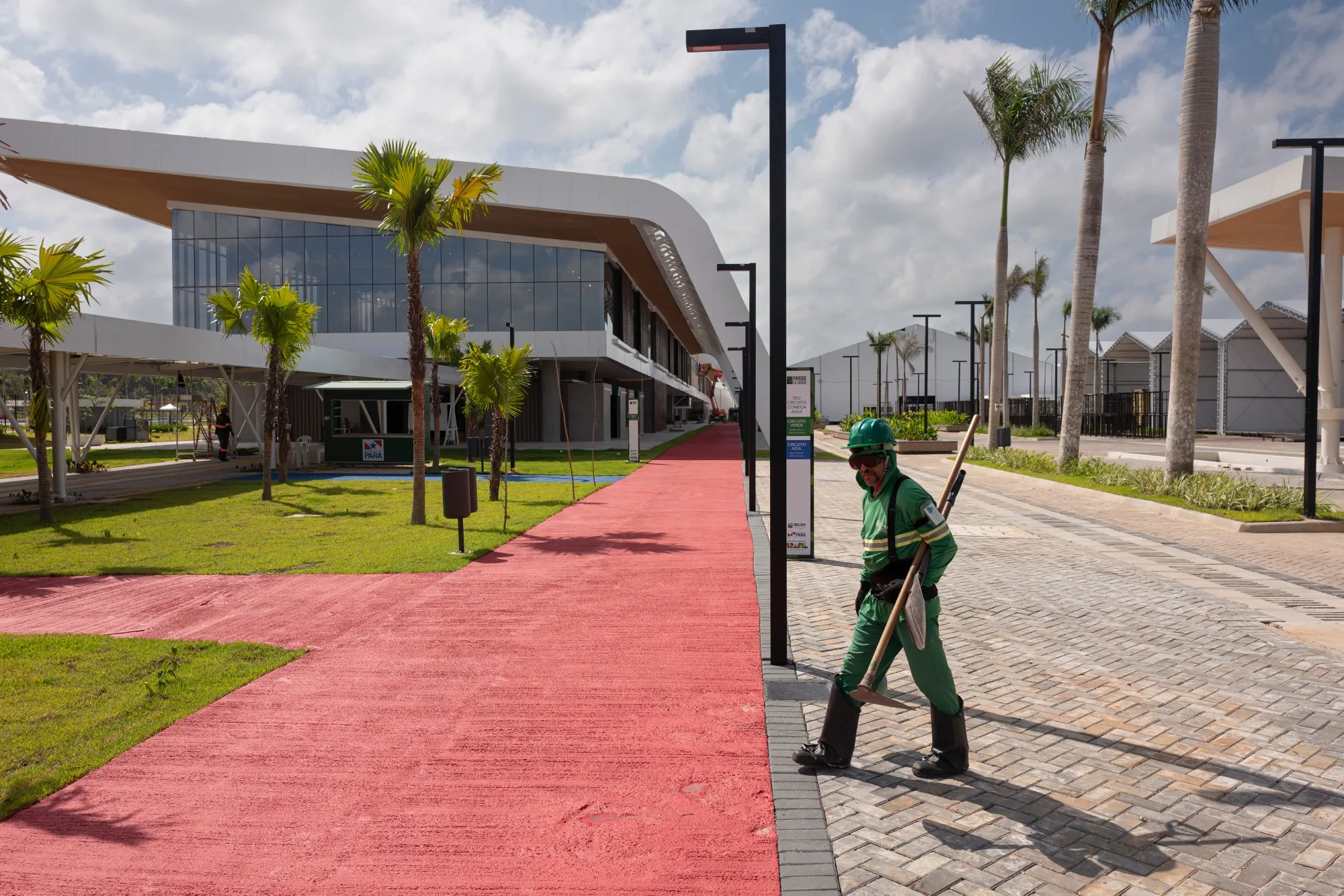 Pavilions at the Parque da Cidade, the main venue for the COP30 summit, in Belem, Brazil.