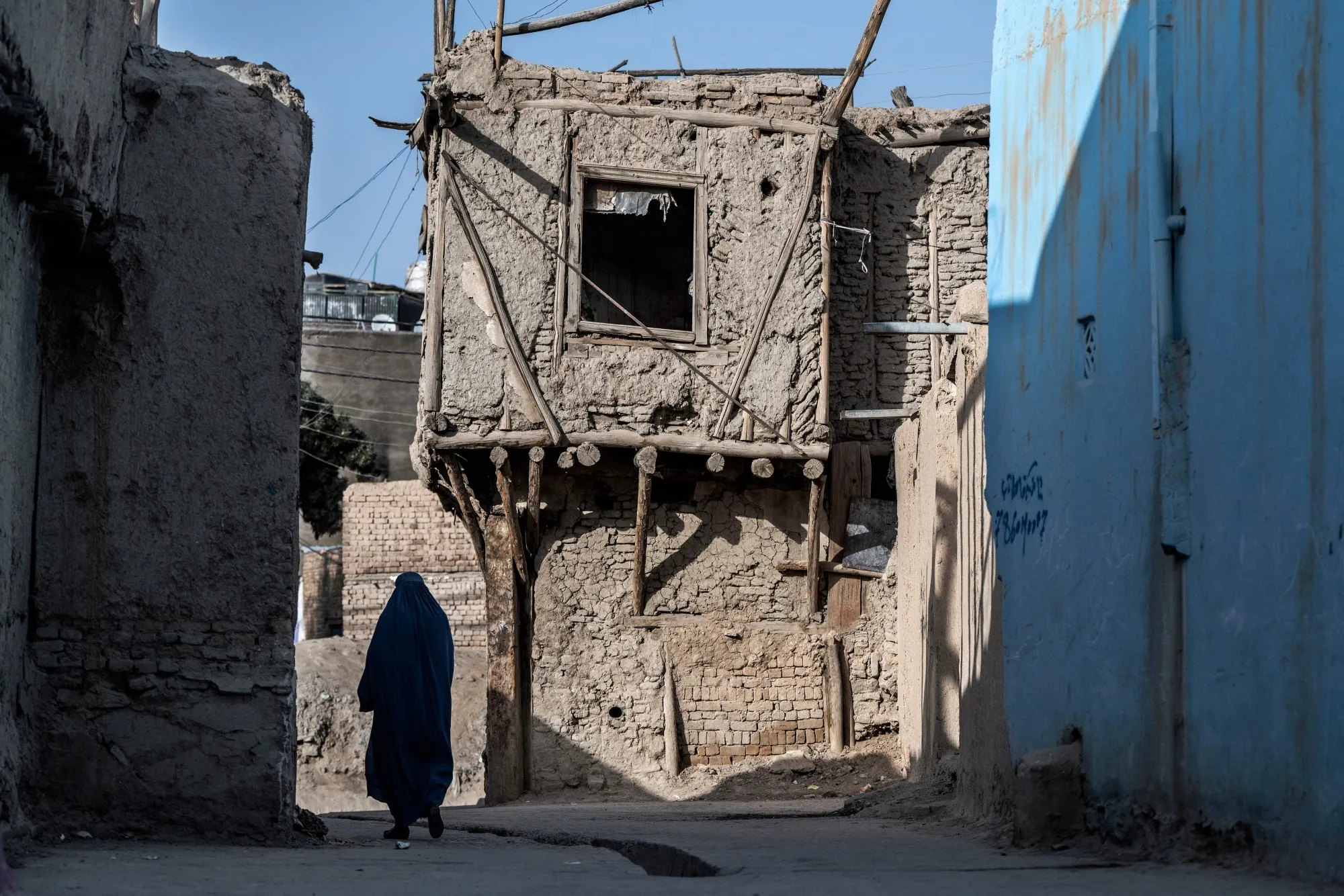 A atreet in the old part of Kabul on Aug. 23.