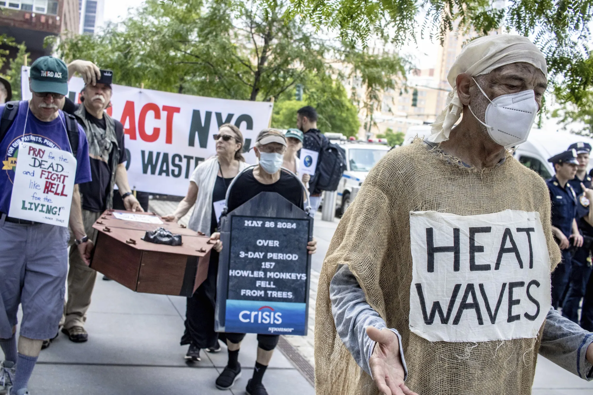 Protestors demonstrate in front of Citigroup headquarters,&nbsp;in New York, on July 8.