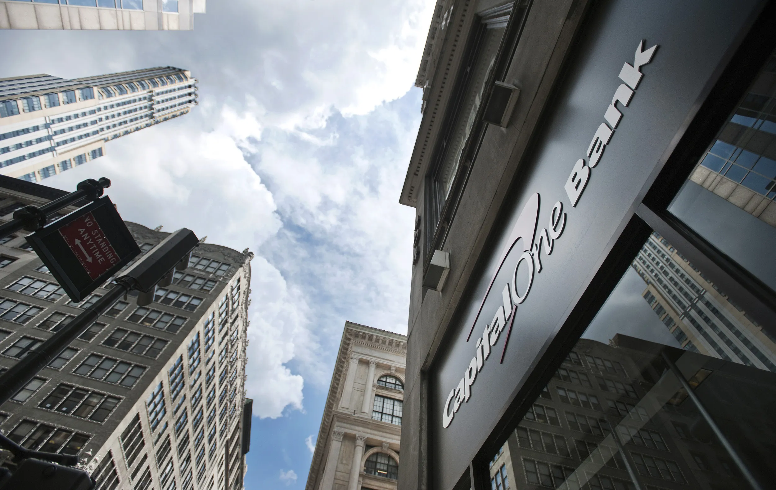 A Capital One Financial Corp. bank branch in New York.
