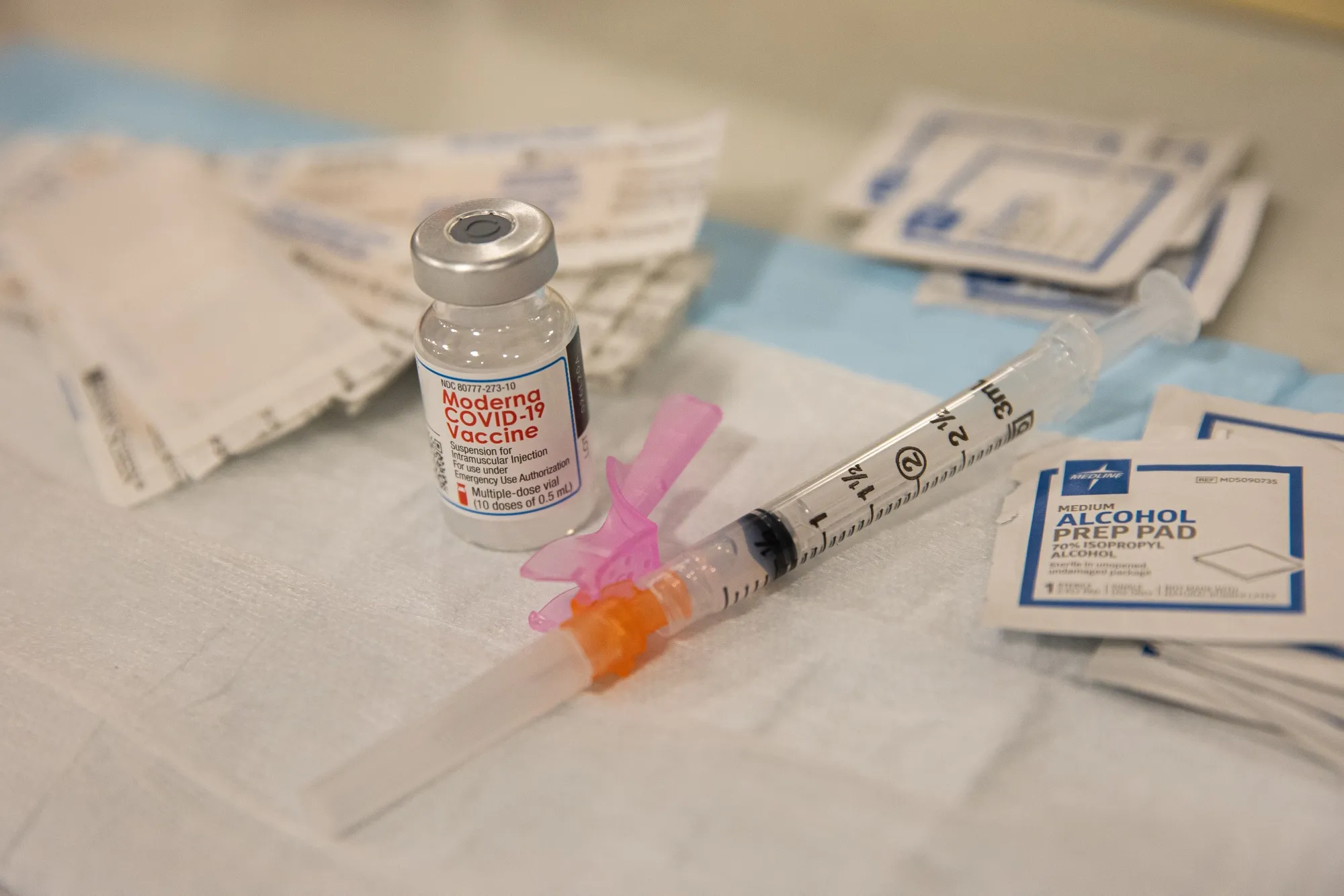 A vial of Moderna’s Covid-19 vaccination.