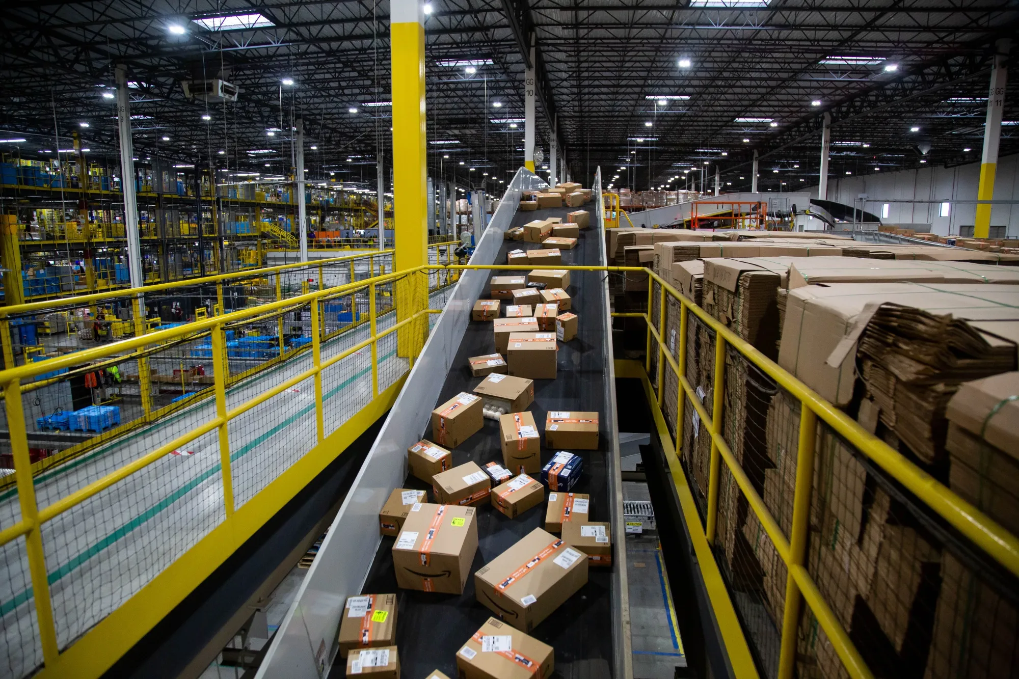 An Amazon fulfillment center in Robbinsville, New Jersey, US.