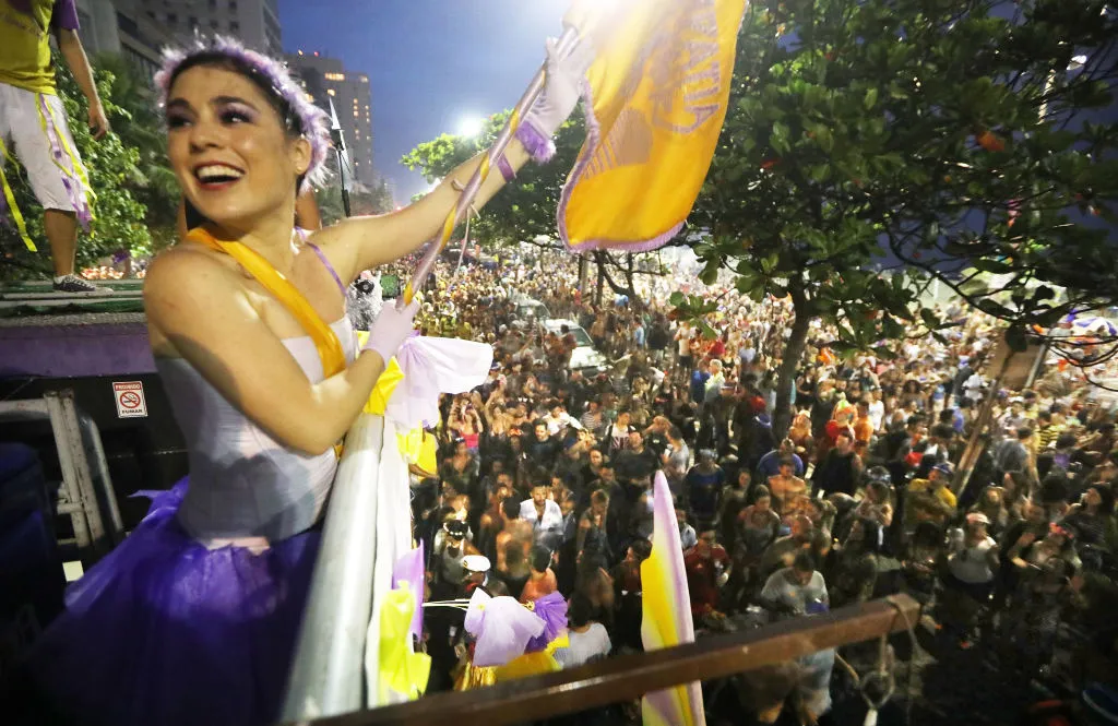 The real party's outside the Sambadrome.
