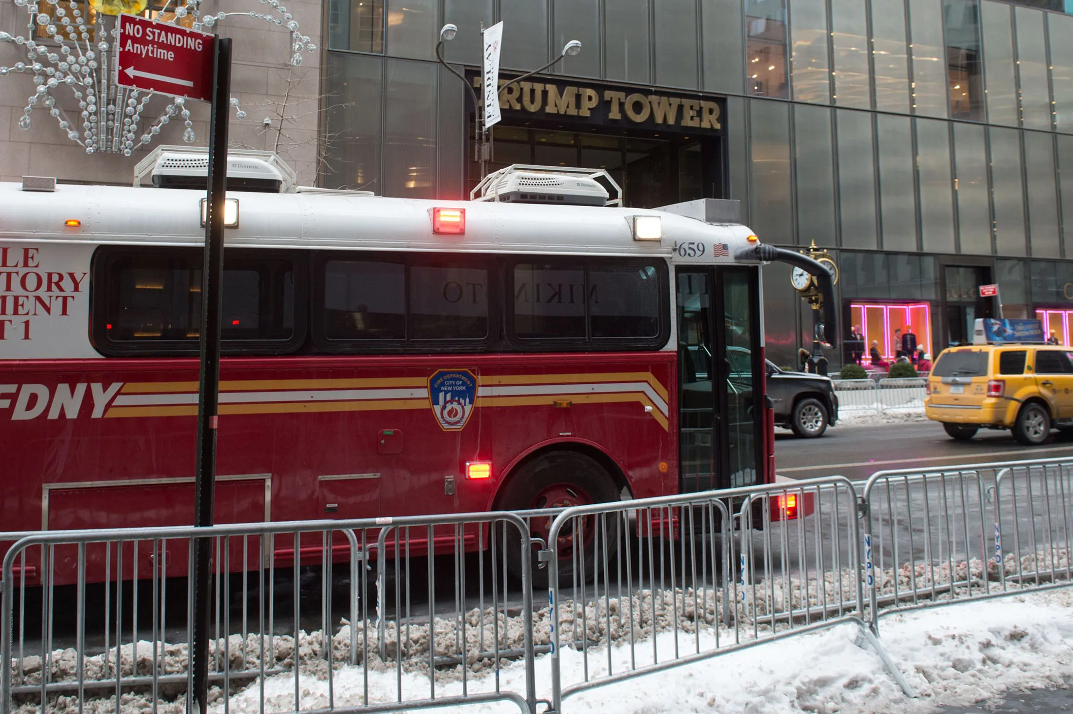 FDNY in front of Trump Tower on Fifth Avenue in New York on Jan.&nbsp;8, 2018.