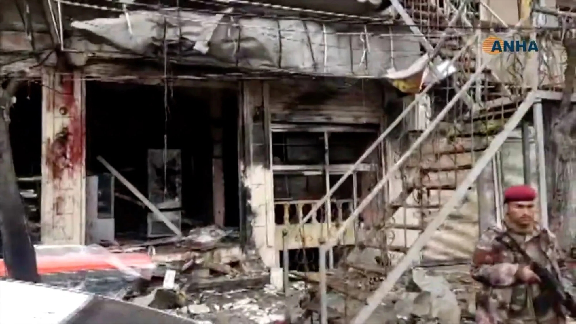 Scene of the attack in Manbij on Jan. 16.&nbsp;