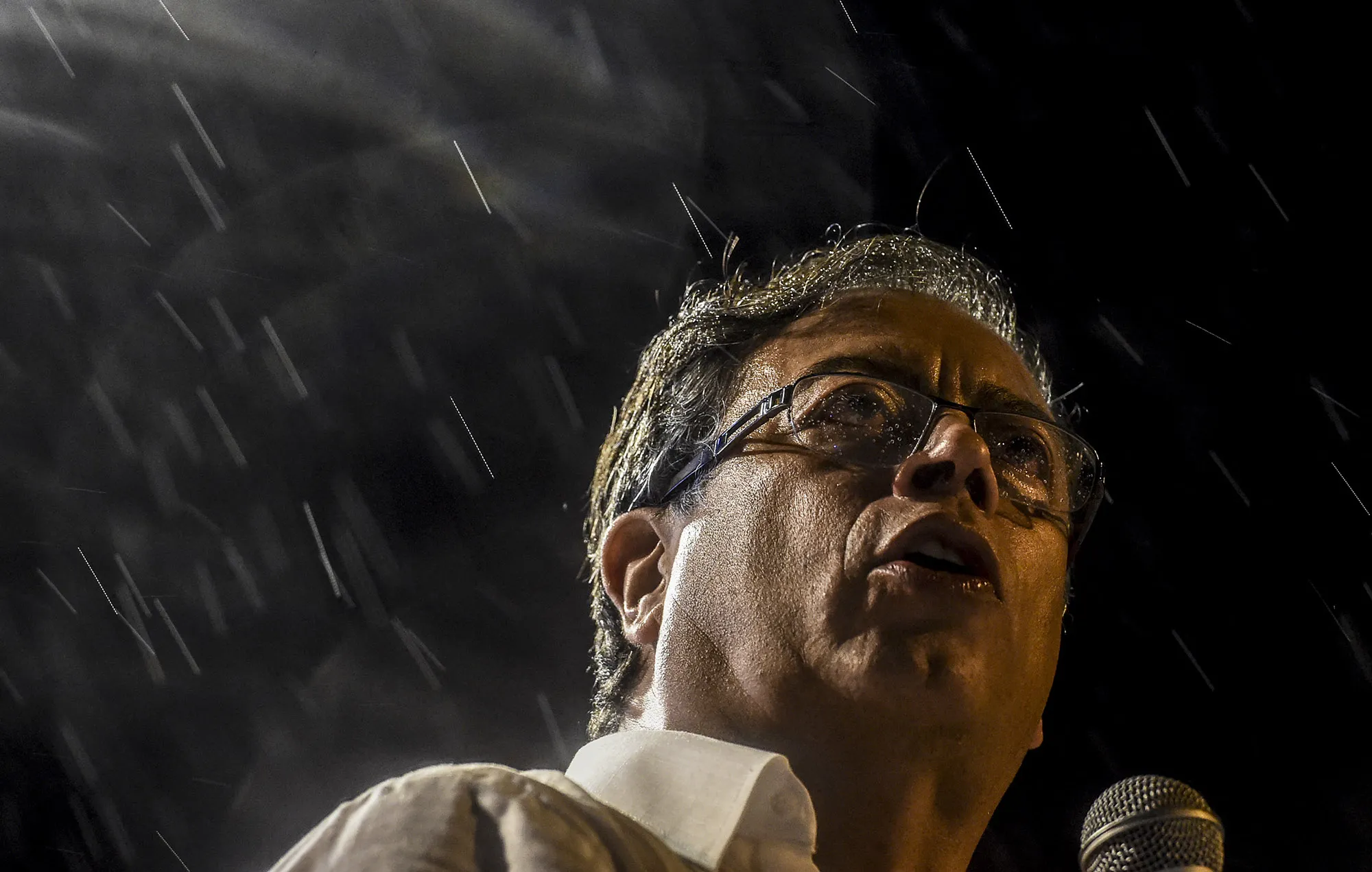 Gustavo Petro speaks in Medellin, Colombia, on Nov. 19.