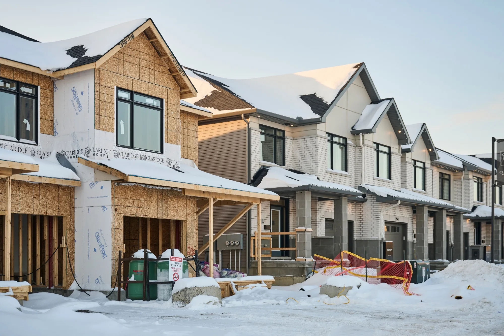 Homes under construction in Ottawa.