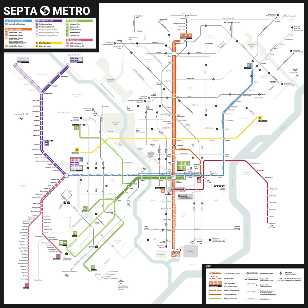 Printable Philadelphia Subway Map