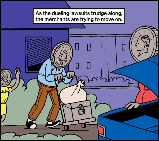 As the dueling lawsuits trudge along, the merchants are trying to move on.