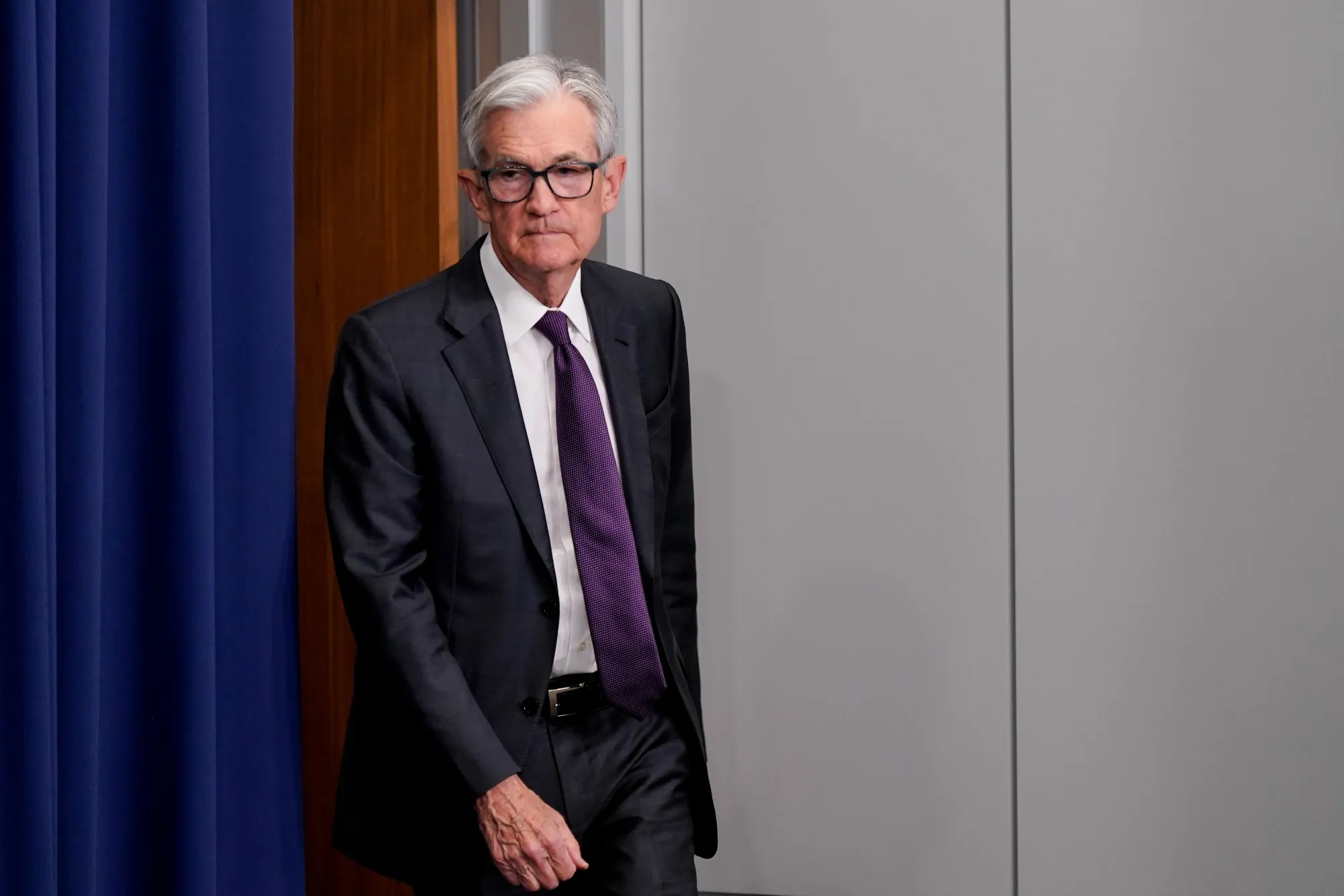 Jerome Powell&nbsp;following a Federal Open Market Committee (FOMC) meeting in March.