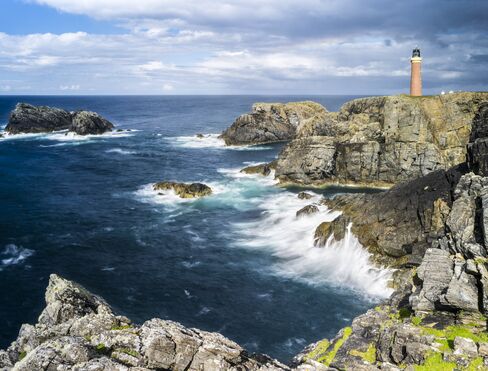 The wind-battered coast of the Isle of Lewis in the Outer Hebrides, Scotland.