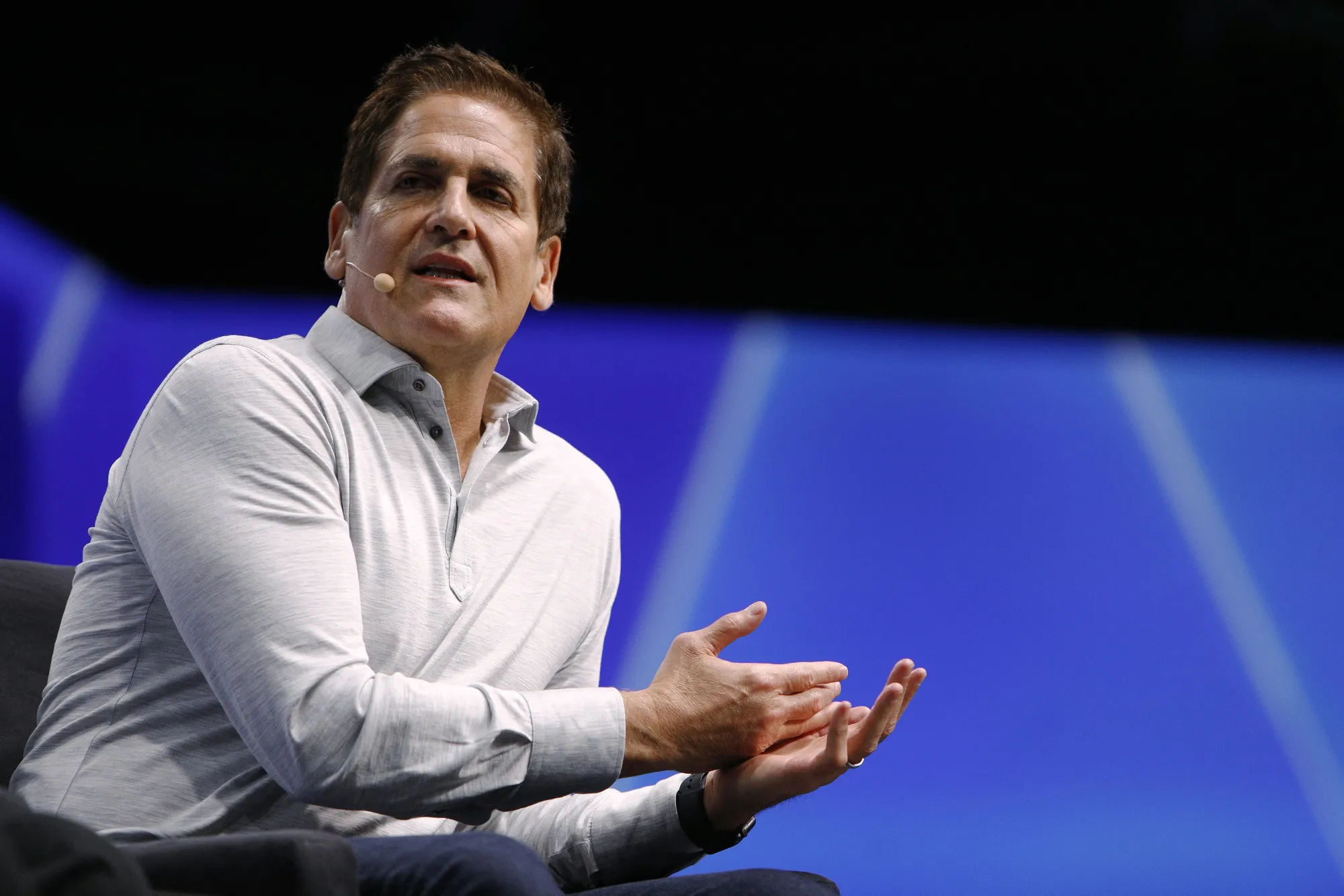 Mark Cuban speaks during the Skybridge Alternatives (SALT) conference in Las Vegas.&nbsp;