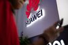 In this photo taken on May 27, 2019, a Huawei logo is displayed at a retail store in Beijing. - China is digging in for a tough period of deteriorating ties with the United States, fanning the flames of patriotism with Korean War films, a viral song on the trade war, and editorials lambasting Washington. (Photo by FRED DUFOUR / AFP) (Photo credit should read FRED DUFOUR/AFP/Getty Images)