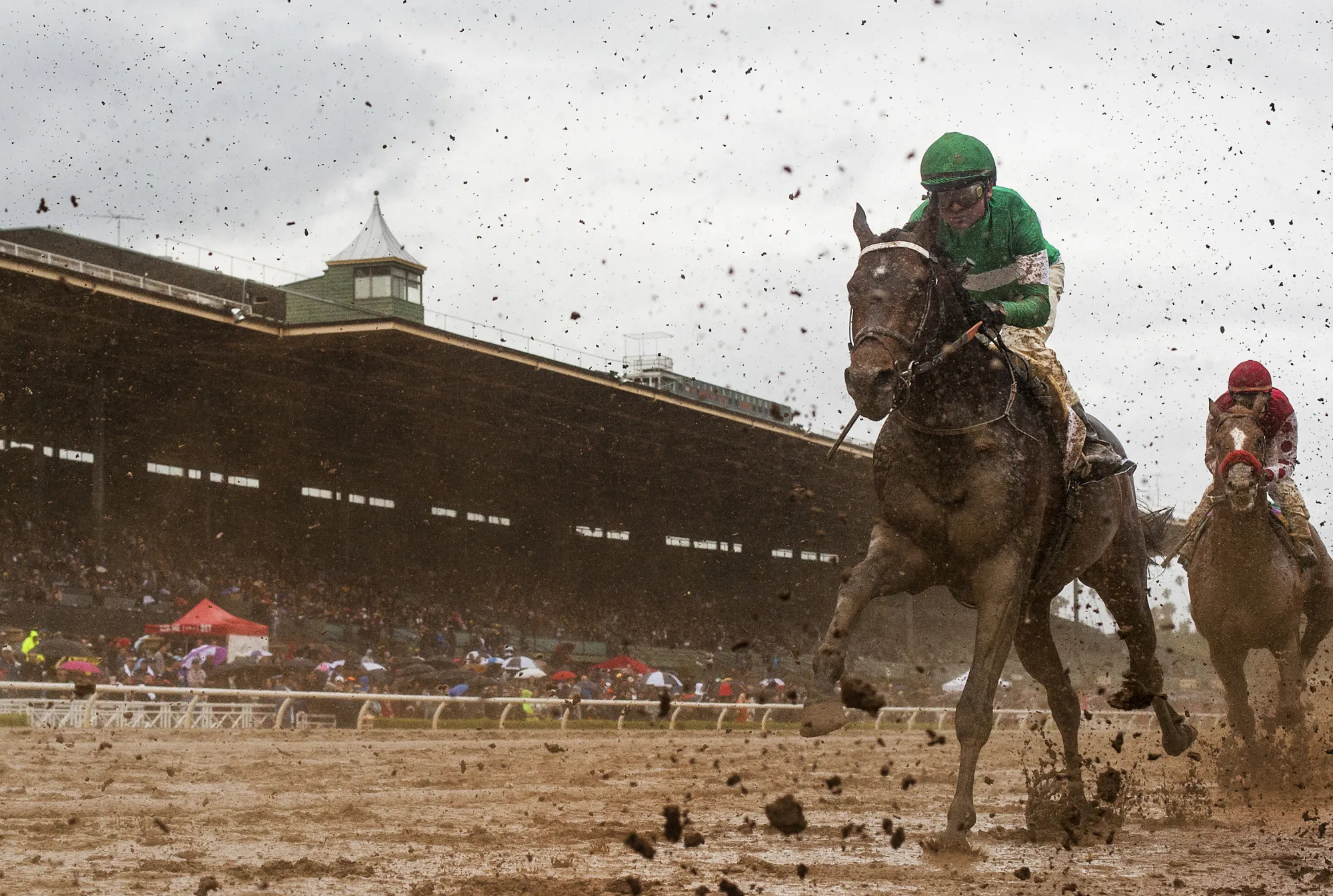Exaggerator at Santa Anita Park on April 9. Photographer: Alex Evers/Eclipse Sportswire/Getty Images
